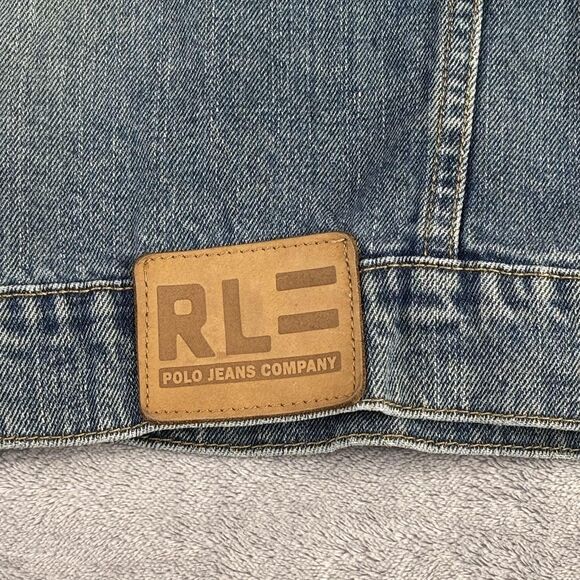 Ralph Lauren Polo Jeans CoJacket Mens 2XL Light Wash Blue Denim Trucker RL - Picture 4 of 16